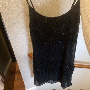 Prelude beaded silk dress black